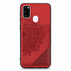 Custodia Silicone Ultra Sottile Morbida Cover con Magnetico S03D per Samsung Galaxy M30s Rosso