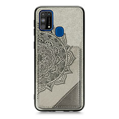 Custodia Silicone Ultra Sottile Morbida Cover con Magnetico S03D per Samsung Galaxy M31 Prime Edition Grigio