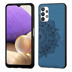 Custodia Silicone Ultra Sottile Morbida Cover con Magnetico S03D per Samsung Galaxy M32 5G Blu