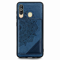 Custodia Silicone Ultra Sottile Morbida Cover con Magnetico S03D per Samsung Galaxy M40 Blu