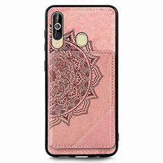 Custodia Silicone Ultra Sottile Morbida Cover con Magnetico S03D per Samsung Galaxy M40 Oro Rosa