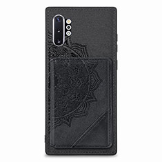 Custodia Silicone Ultra Sottile Morbida Cover con Magnetico S03D per Samsung Galaxy Note 10 Plus 5G Nero