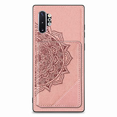 Custodia Silicone Ultra Sottile Morbida Cover con Magnetico S03D per Samsung Galaxy Note 10 Plus 5G Oro Rosa