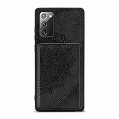 Custodia Silicone Ultra Sottile Morbida Cover con Magnetico S03D per Samsung Galaxy Note 20 5G Nero