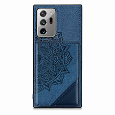 Custodia Silicone Ultra Sottile Morbida Cover con Magnetico S03D per Samsung Galaxy Note 20 Ultra 5G Blu