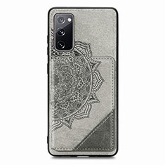Custodia Silicone Ultra Sottile Morbida Cover con Magnetico S03D per Samsung Galaxy S20 FE (2022) 5G Grigio