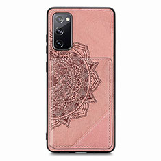 Custodia Silicone Ultra Sottile Morbida Cover con Magnetico S03D per Samsung Galaxy S20 FE (2022) 5G Oro Rosa