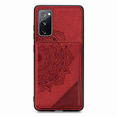 Custodia Silicone Ultra Sottile Morbida Cover con Magnetico S03D per Samsung Galaxy S20 FE (2022) 5G Rosso