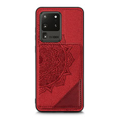 Custodia Silicone Ultra Sottile Morbida Cover con Magnetico S03D per Samsung Galaxy S20 Ultra 5G Rosso