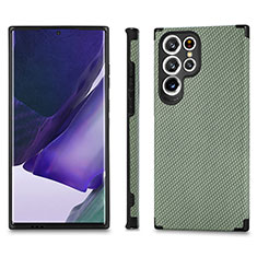 Custodia Silicone Ultra Sottile Morbida Cover con Magnetico S03D per Samsung Galaxy S22 Ultra 5G Verde