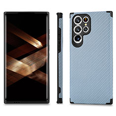 Custodia Silicone Ultra Sottile Morbida Cover con Magnetico S03D per Samsung Galaxy S24 Ultra 5G Blu