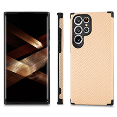 Custodia Silicone Ultra Sottile Morbida Cover con Magnetico S03D per Samsung Galaxy S24 Ultra 5G Oro