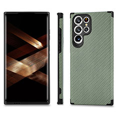 Custodia Silicone Ultra Sottile Morbida Cover con Magnetico S03D per Samsung Galaxy S24 Ultra 5G Verde