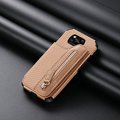 Custodia Silicone Ultra Sottile Morbida Cover con Magnetico S03D per Xiaomi Poco X3 Oro