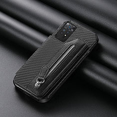 Custodia Silicone Ultra Sottile Morbida Cover con Magnetico S03D per Xiaomi Redmi Note 11 4G (2022) Nero