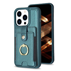 Custodia Silicone Ultra Sottile Morbida Cover con Magnetico S04D per Apple iPhone 13 Pro Max Verde