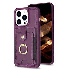 Custodia Silicone Ultra Sottile Morbida Cover con Magnetico S04D per Apple iPhone 13 Pro Max Viola