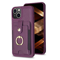 Custodia Silicone Ultra Sottile Morbida Cover con Magnetico S04D per Apple iPhone 13 Viola