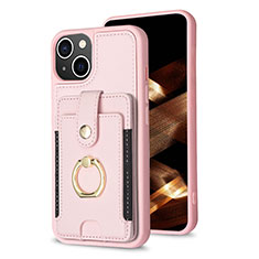Custodia Silicone Ultra Sottile Morbida Cover con Magnetico S04D per Apple iPhone 14 Oro Rosa