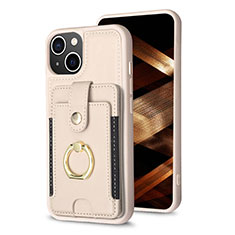 Custodia Silicone Ultra Sottile Morbida Cover con Magnetico S04D per Apple iPhone 14 Plus Oro