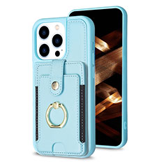 Custodia Silicone Ultra Sottile Morbida Cover con Magnetico S04D per Apple iPhone 14 Pro Max Cielo Blu