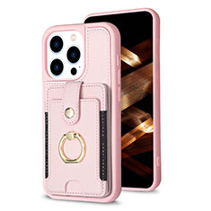 Custodia Silicone Ultra Sottile Morbida Cover con Magnetico S04D per Apple iPhone 14 Pro Oro Rosa