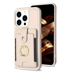 Custodia Silicone Ultra Sottile Morbida Cover con Magnetico S04D per Apple iPhone 15 Pro Oro