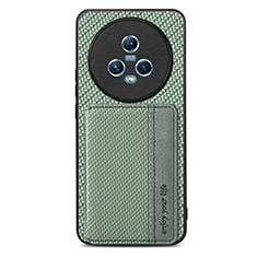 Custodia Silicone Ultra Sottile Morbida Cover con Magnetico S04D per Huawei Honor Magic5 5G Verde