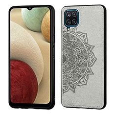 Custodia Silicone Ultra Sottile Morbida Cover con Magnetico S04D per Samsung Galaxy A12 Grigio