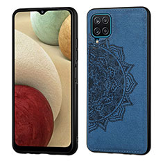 Custodia Silicone Ultra Sottile Morbida Cover con Magnetico S04D per Samsung Galaxy A12 Nacho Blu