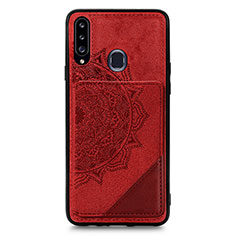 Custodia Silicone Ultra Sottile Morbida Cover con Magnetico S04D per Samsung Galaxy A20s Rosso
