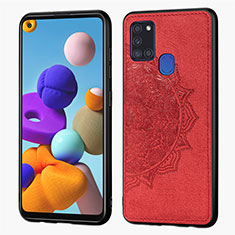 Custodia Silicone Ultra Sottile Morbida Cover con Magnetico S04D per Samsung Galaxy A21s Rosso