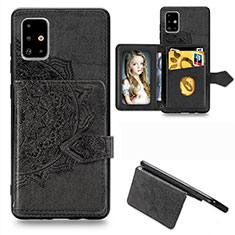 Custodia Silicone Ultra Sottile Morbida Cover con Magnetico S04D per Samsung Galaxy A51 4G Nero