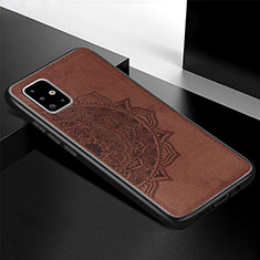Custodia Silicone Ultra Sottile Morbida Cover con Magnetico S04D per Samsung Galaxy A71 4G A715 Marrone