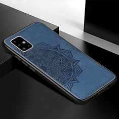 Custodia Silicone Ultra Sottile Morbida Cover con Magnetico S04D per Samsung Galaxy A71 5G Blu