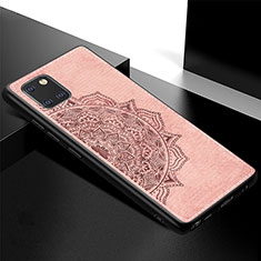 Custodia Silicone Ultra Sottile Morbida Cover con Magnetico S04D per Samsung Galaxy A81 Oro Rosa