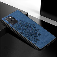Custodia Silicone Ultra Sottile Morbida Cover con Magnetico S04D per Samsung Galaxy A91 Blu