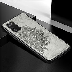 Custodia Silicone Ultra Sottile Morbida Cover con Magnetico S04D per Samsung Galaxy F02S SM-E025F Grigio