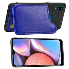Custodia Silicone Ultra Sottile Morbida Cover con Magnetico S04D per Samsung Galaxy M01s Blu