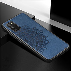 Custodia Silicone Ultra Sottile Morbida Cover con Magnetico S04D per Samsung Galaxy M02s Blu