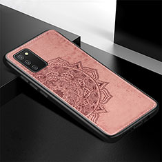 Custodia Silicone Ultra Sottile Morbida Cover con Magnetico S04D per Samsung Galaxy M02s Oro Rosa
