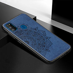 Custodia Silicone Ultra Sottile Morbida Cover con Magnetico S04D per Samsung Galaxy M21 Blu
