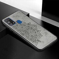 Custodia Silicone Ultra Sottile Morbida Cover con Magnetico S04D per Samsung Galaxy M21s Grigio