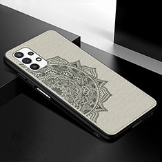 Custodia Silicone Ultra Sottile Morbida Cover con Magnetico S04D per Samsung Galaxy M32 5G Grigio