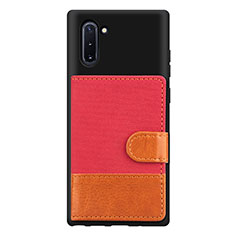 Custodia Silicone Ultra Sottile Morbida Cover con Magnetico S04D per Samsung Galaxy Note 10 5G Rosso