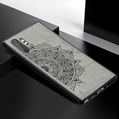 Custodia Silicone Ultra Sottile Morbida Cover con Magnetico S04D per Samsung Galaxy Note 10 Plus 5G Grigio