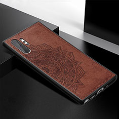 Custodia Silicone Ultra Sottile Morbida Cover con Magnetico S04D per Samsung Galaxy Note 10 Plus 5G Marrone