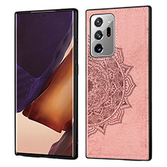 Custodia Silicone Ultra Sottile Morbida Cover con Magnetico S04D per Samsung Galaxy Note 20 Ultra 5G Oro Rosa