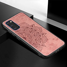 Custodia Silicone Ultra Sottile Morbida Cover con Magnetico S04D per Samsung Galaxy S20 5G Oro Rosa