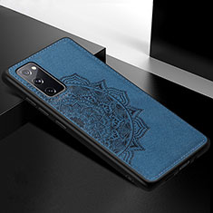 Custodia Silicone Ultra Sottile Morbida Cover con Magnetico S04D per Samsung Galaxy S20 FE (2022) 5G Blu